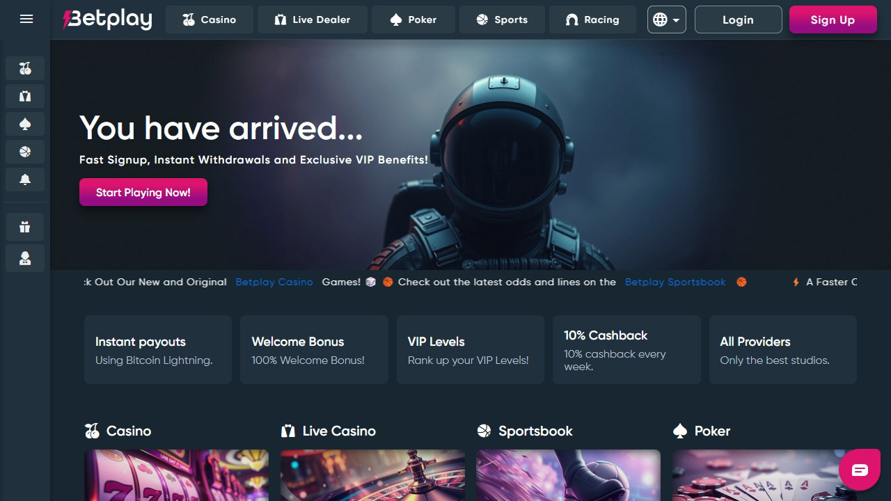 Gok met Bitcoin bij Betplay Casino