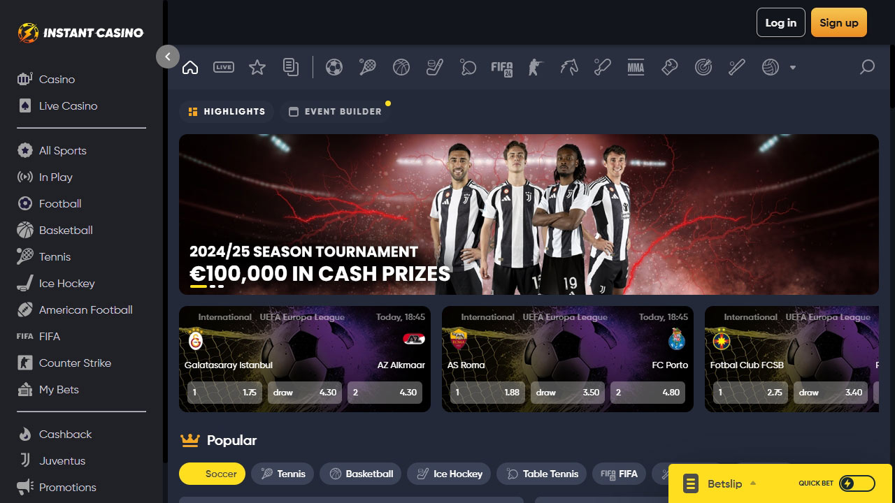 Instant Casino homepage - Ons favoriete crypto casino van 2025