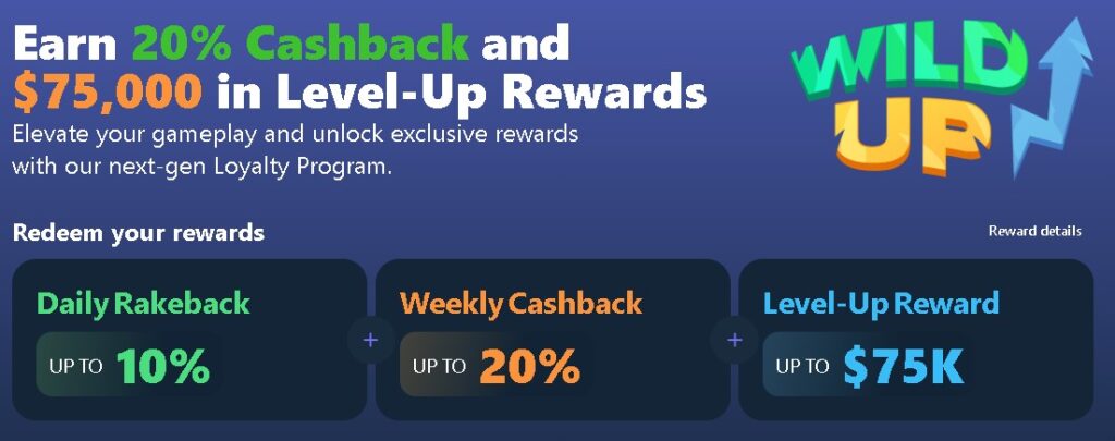 no deposit cashback promoties Wild.io Casino