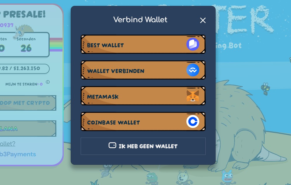 snorter presale wallet koppelen