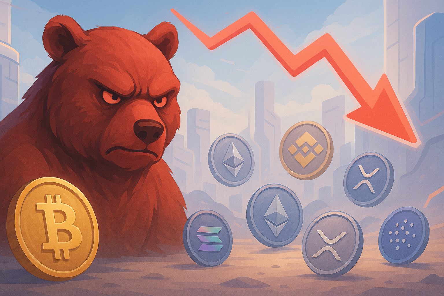 Crypto markt toont bearish signalen na 5% daling – grotere correctie op komst?