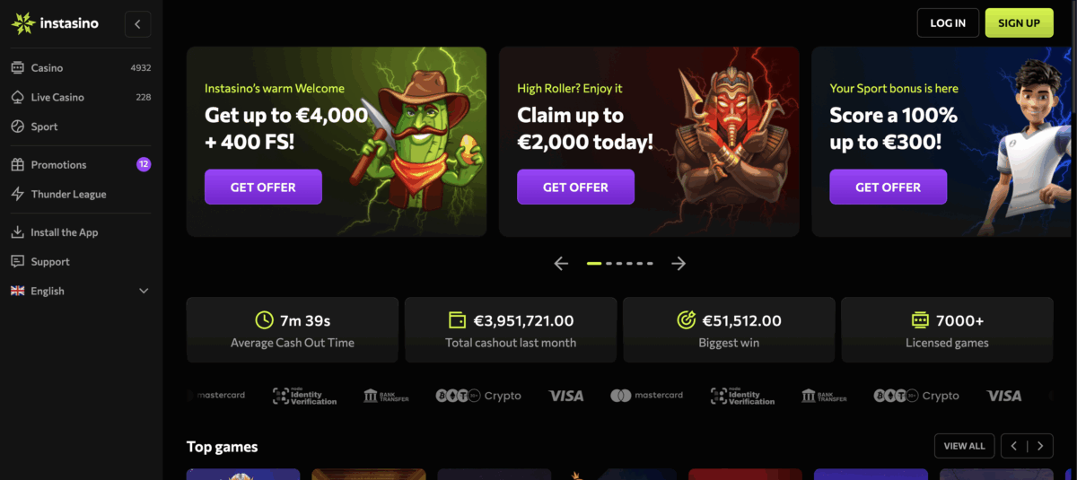 instasino beste casino zonder cruks