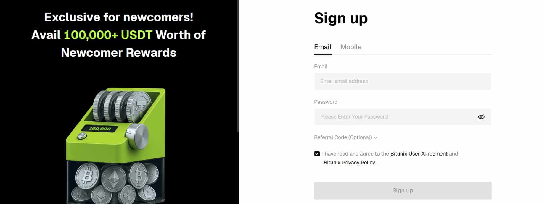 bitunix login aanmaken