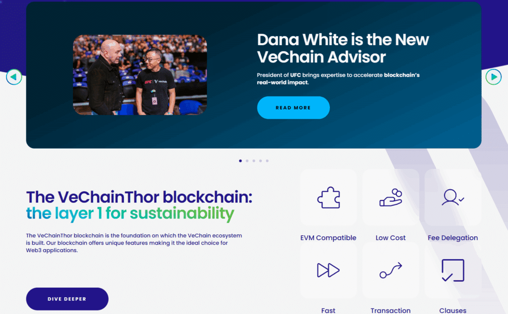 VeChain ($VET) opkomend crypto project 2025