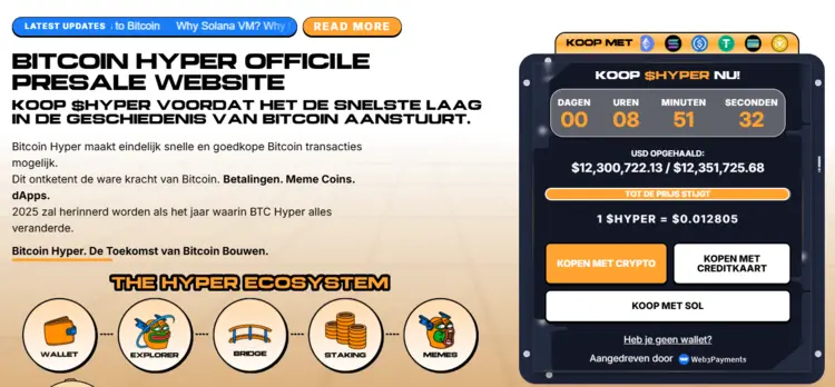 Bitcoin Hyper - Snelle Layer 2 presale coin met potentie 2025