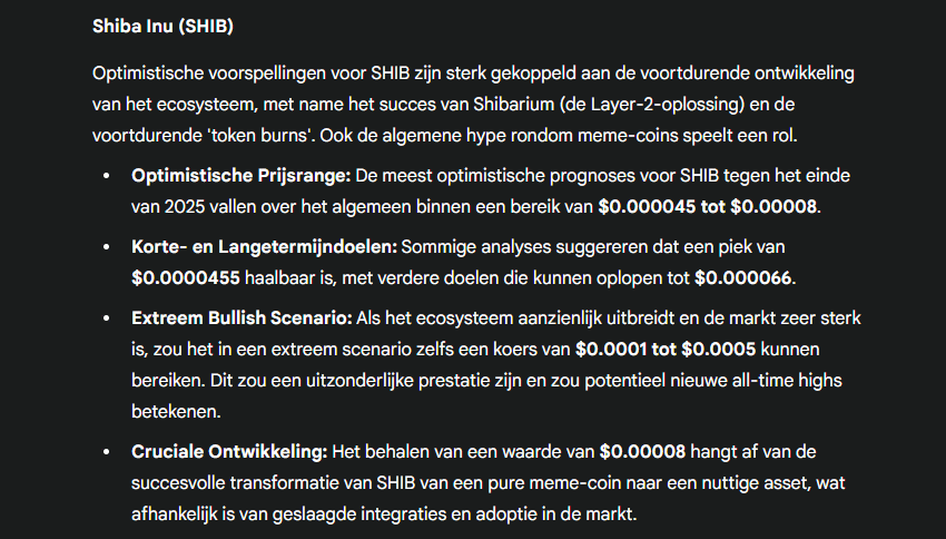SHIB voorspelling, Gemini AI