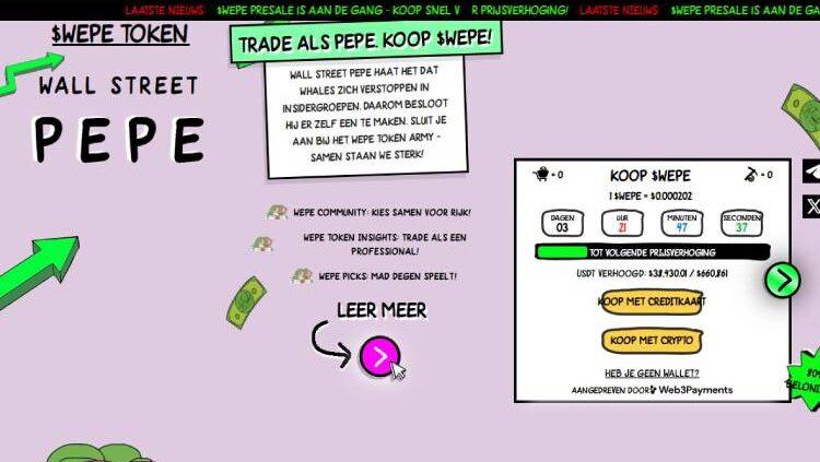 1000x crypto Wall Street Pepe