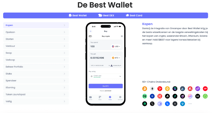 Best Wallet beschikbare coins inclusief Ethereum