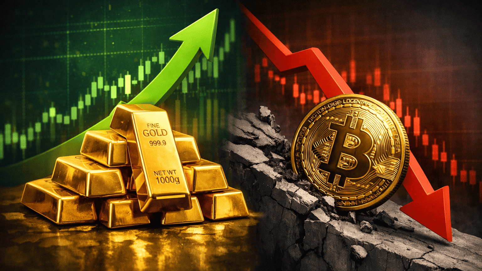 Goud breekt door $5000 – waarom blijft de bitcoin koers achter?