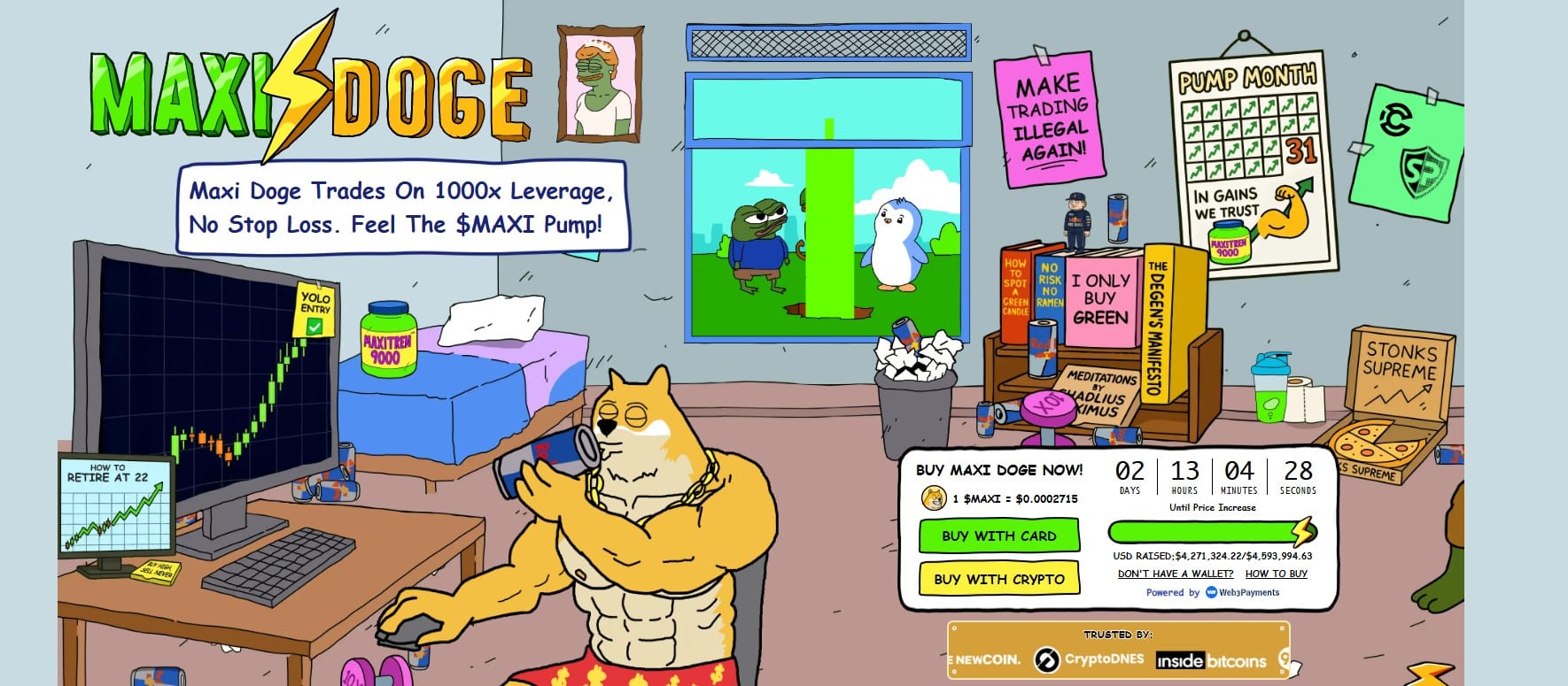 Meme coin Maxi Doge zit nu nog in de presale