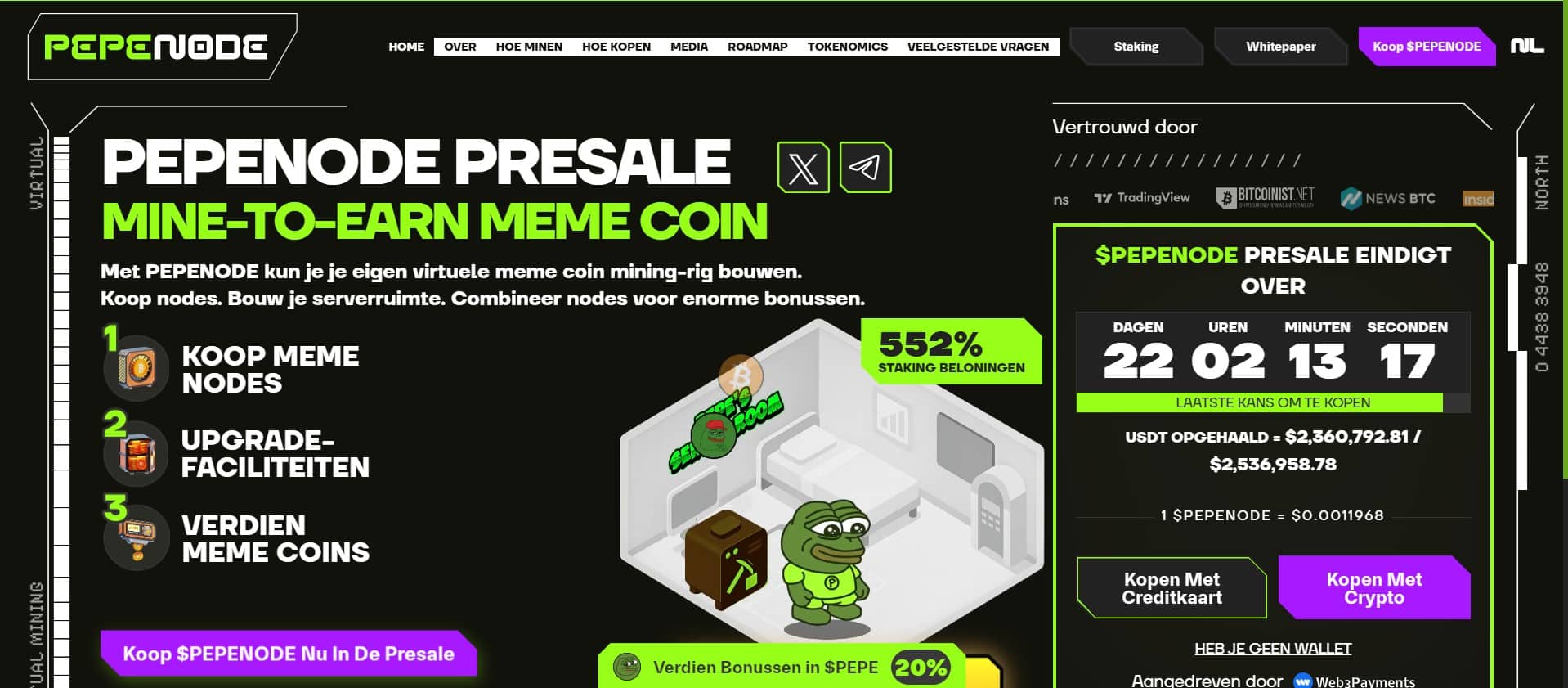 Pepenode Presale Website