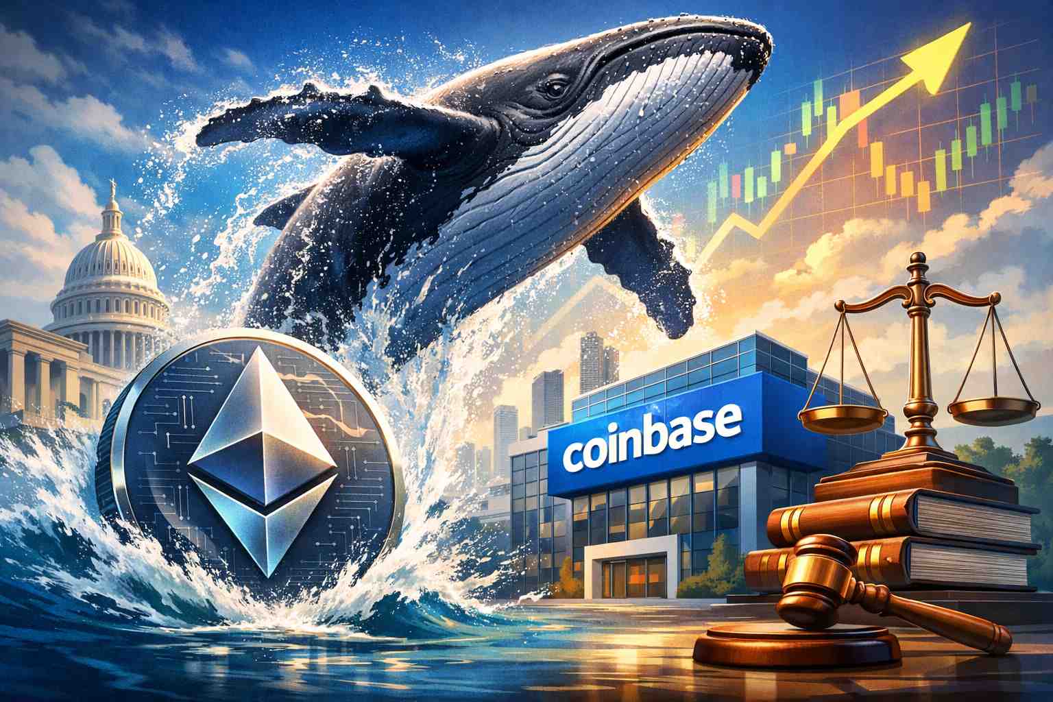 Coinbase keert zich tegen Clarity Act - ETH koers blijft sterk