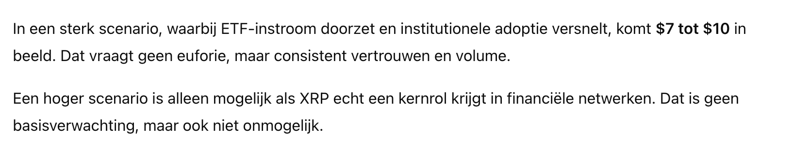 Antwoord Ripple koersverwachting