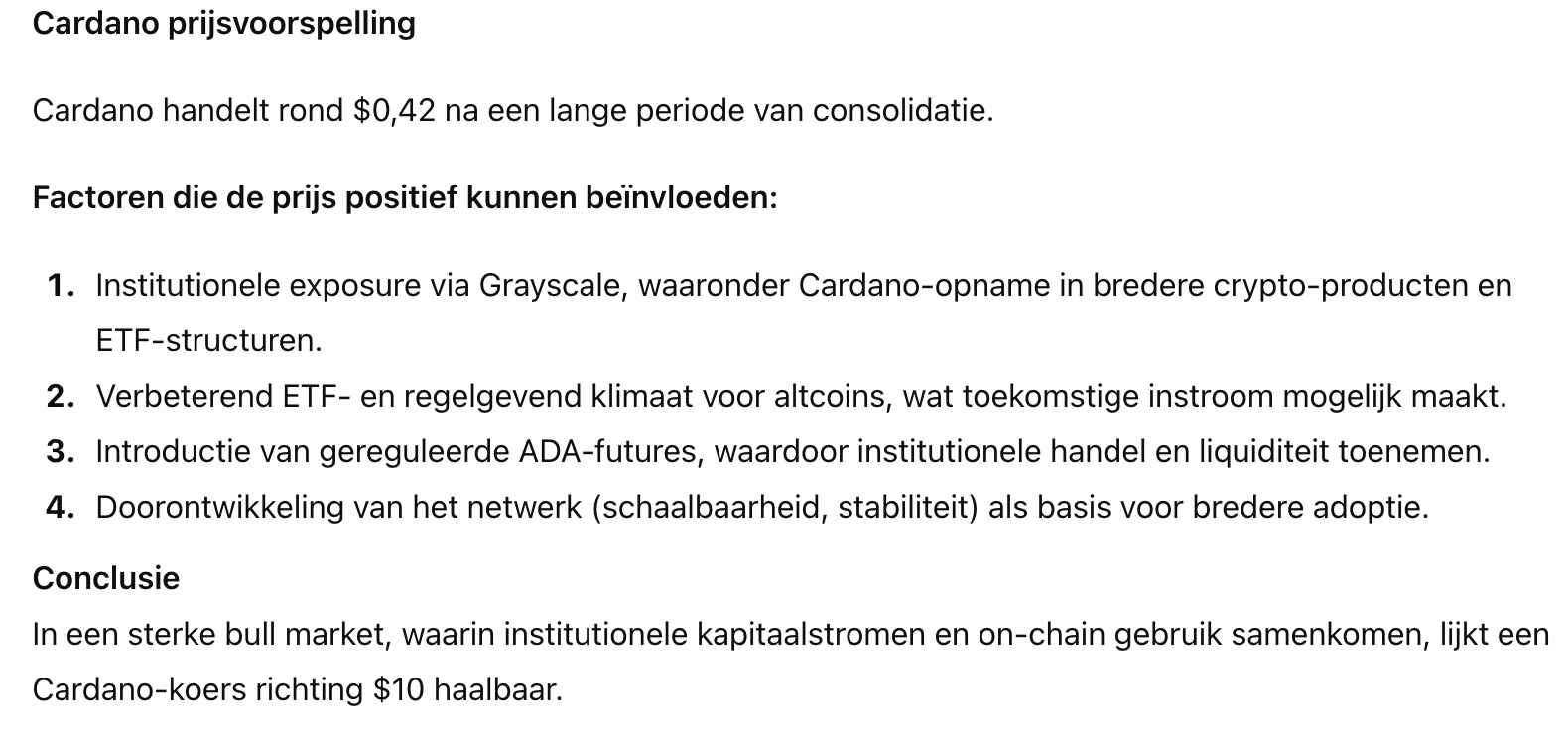 Cardano koers explosie naar $10 mogelijk – AI ADA ETF analyse