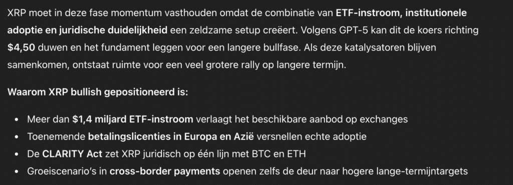 Ripple koers in 2026 volgens ChatGPT
