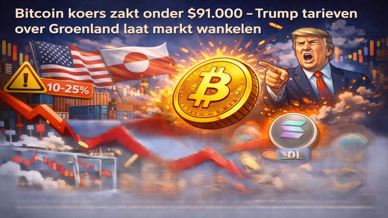 BTC koers onder $91K: Trump tarieven schudden crypto markt