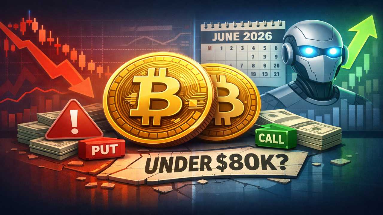 BTC opties: 30% kans op daling onder $80.000 voor juni 2026