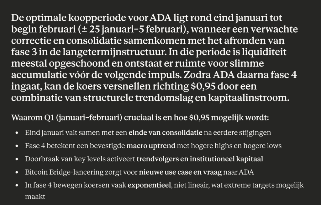 koopperiode voor ADA