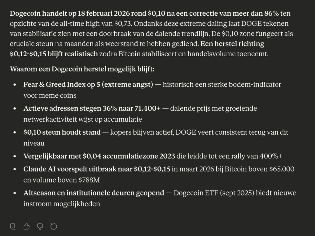Claude AI voorspelt uitbraak in maart
