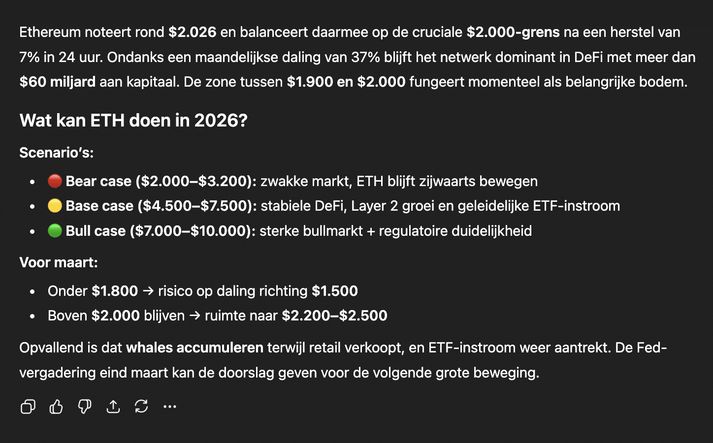 ETH koers maart volgens ChatGPT