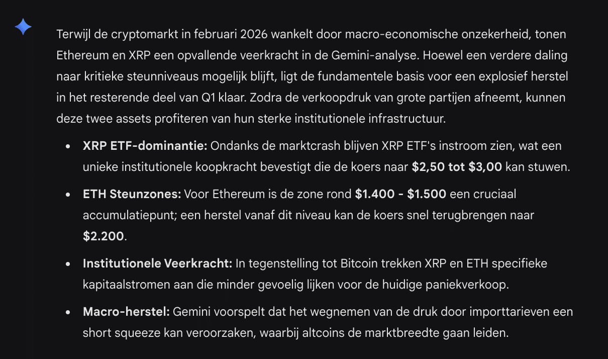 Gemini AI over Ripple koers