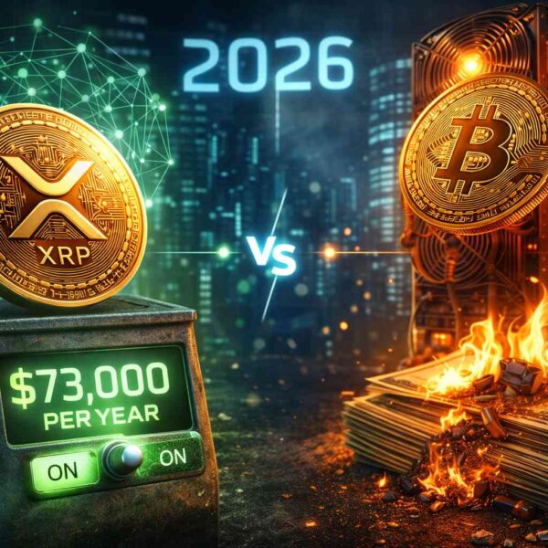 XRP netwerk draait op $73.000 per jaar – waarom Ripple Bitcoin verslaat in 2026