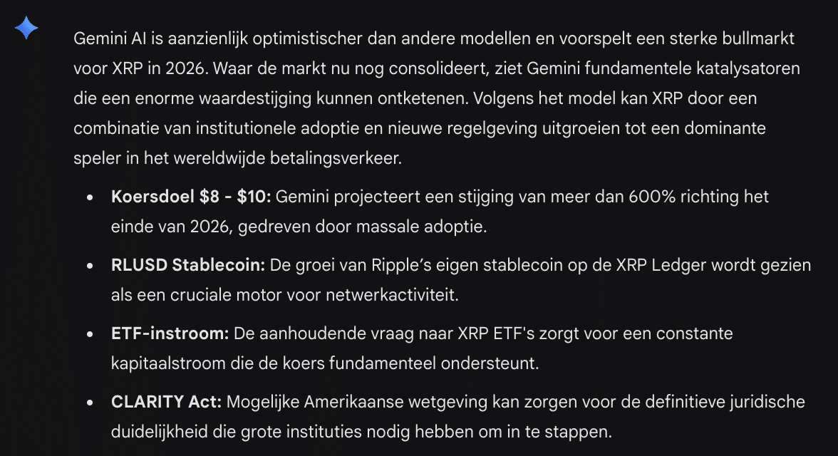 Gemini AI voorspellingen maart 2026