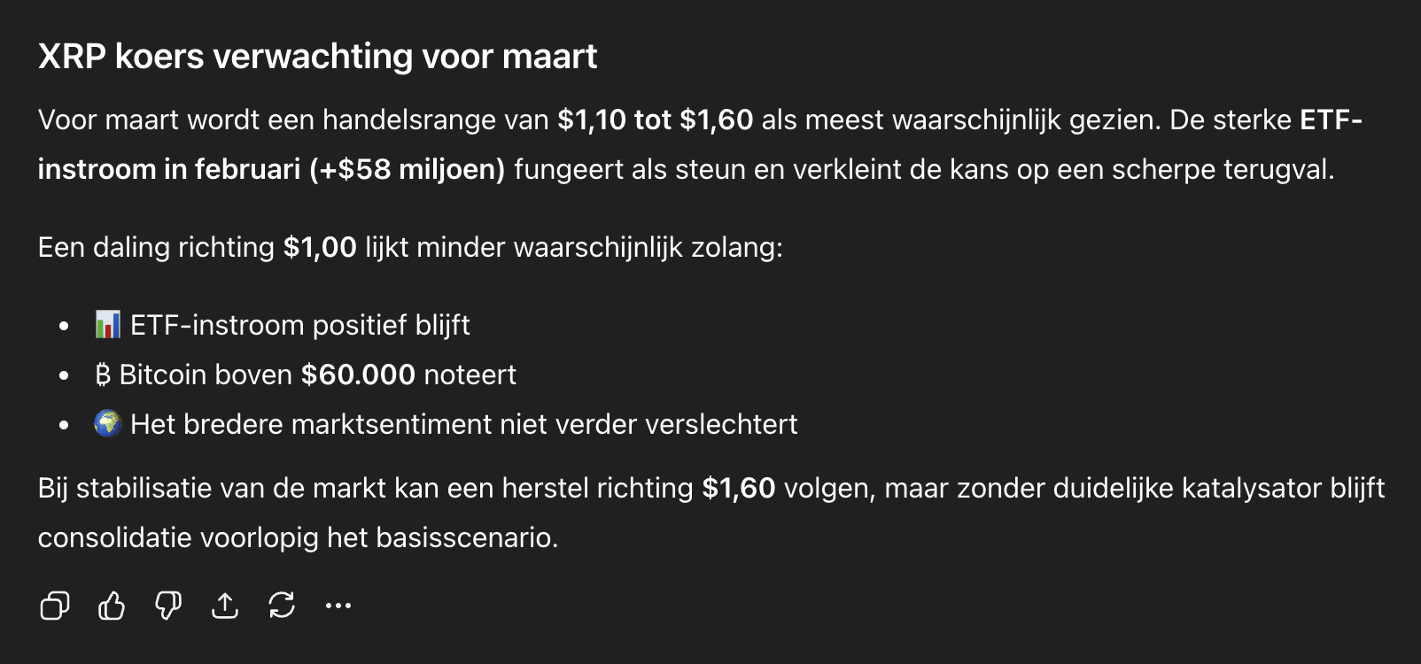 XRP koers verwachting voor maart volgens ChatGPT