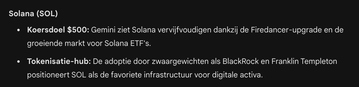 Solana koers verwachting Gemini AI. Bron: Gemini.