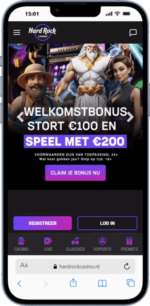 Hard Rock casino app welkomstbonus met free spins