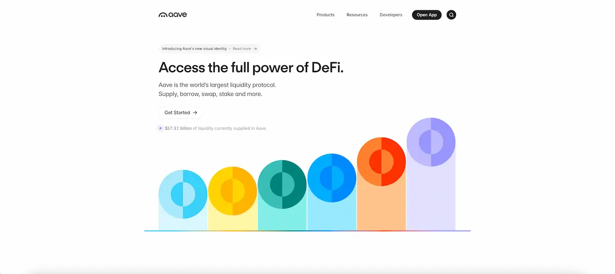Aave Defi website