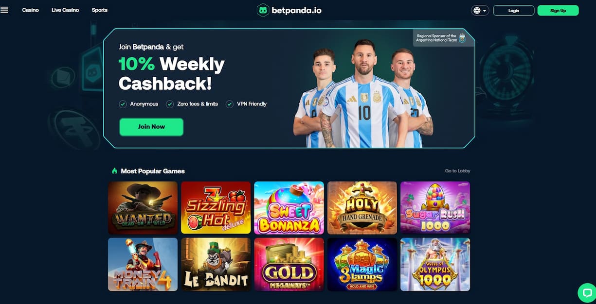 betpanda har et stort kryptocasino inkludert sportsbetting