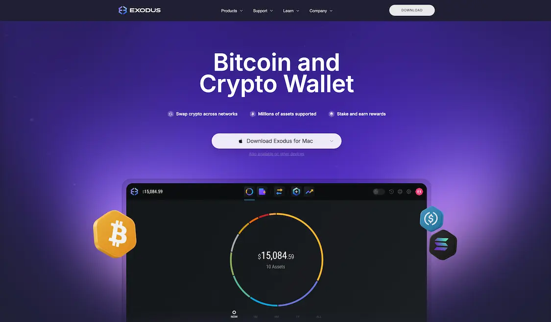 Exodus crypto wallet