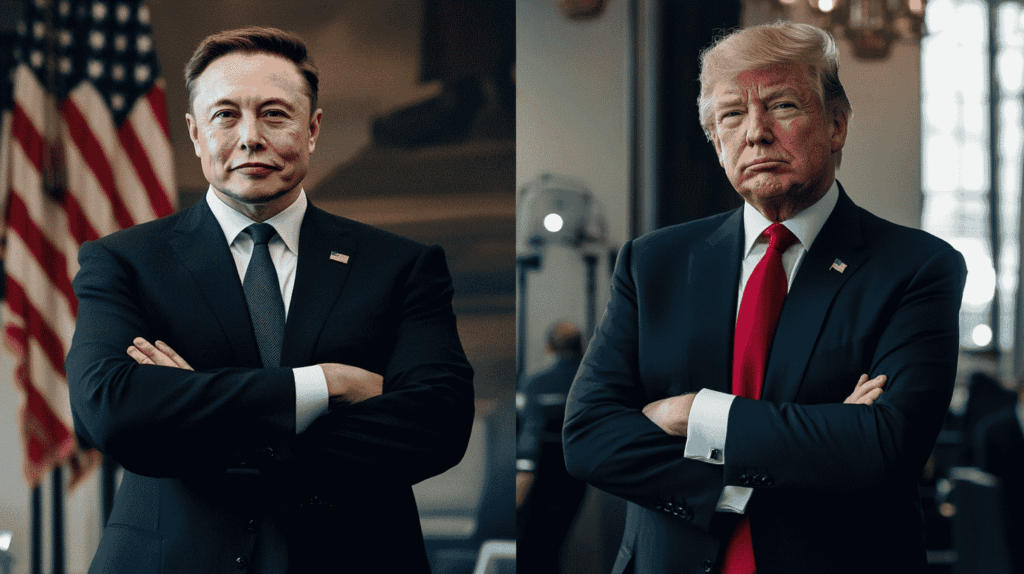 Ordkrigen mellom Musk og Trump sender kryptomarkedet ned