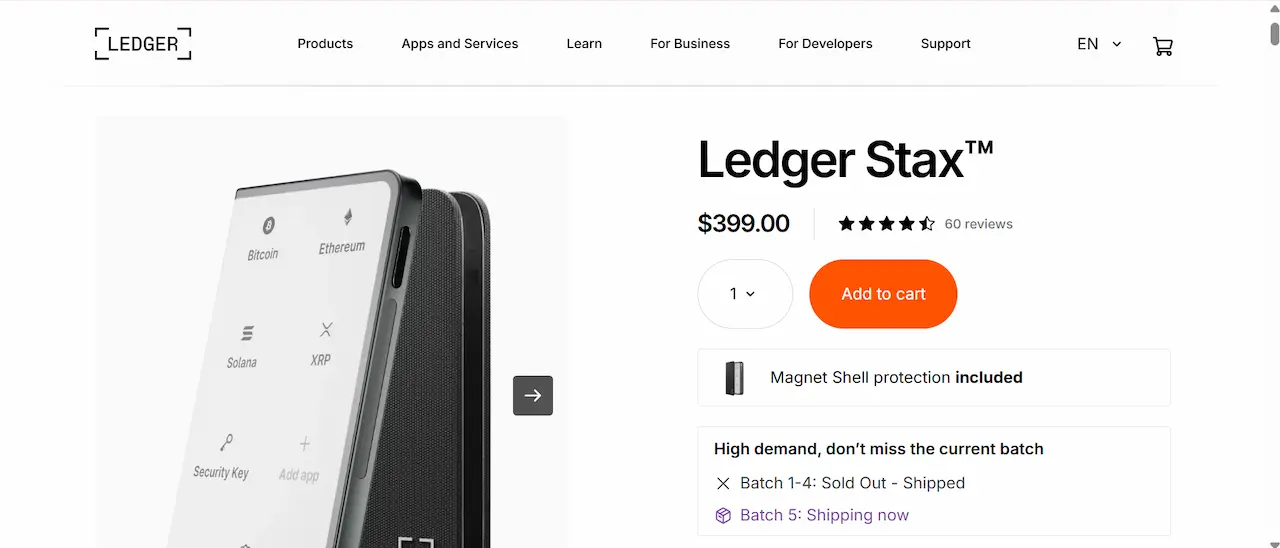 Ledger Stax wallet