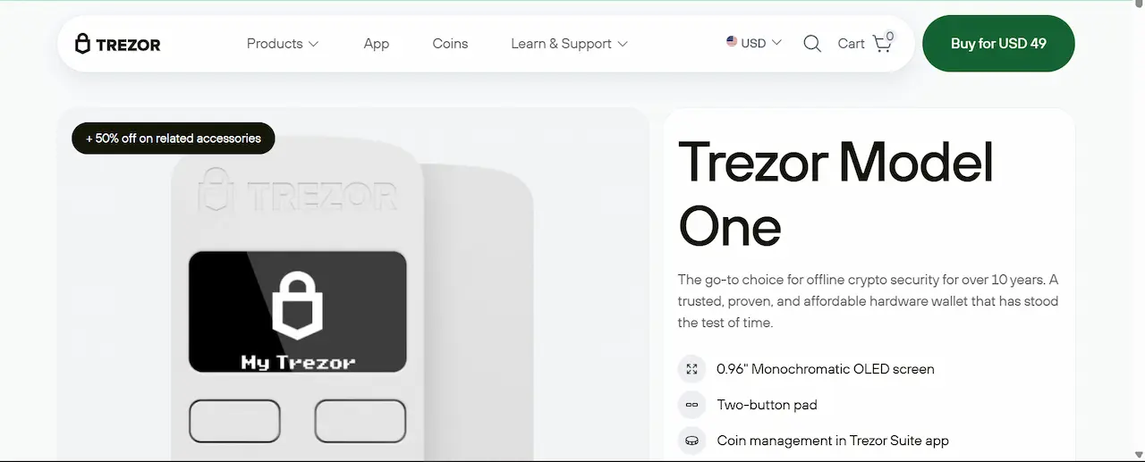trezor one wallet