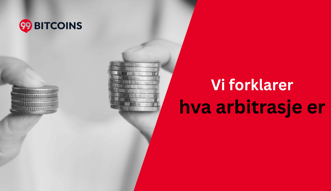 vi forklarer hva arbitrasje er. to hender med mynter