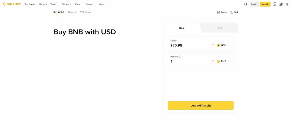 kjøpe bnb on binance