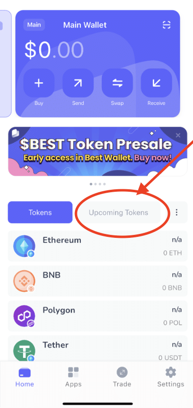UPCOMING TOKENS - поиск криптовалют на пресейле