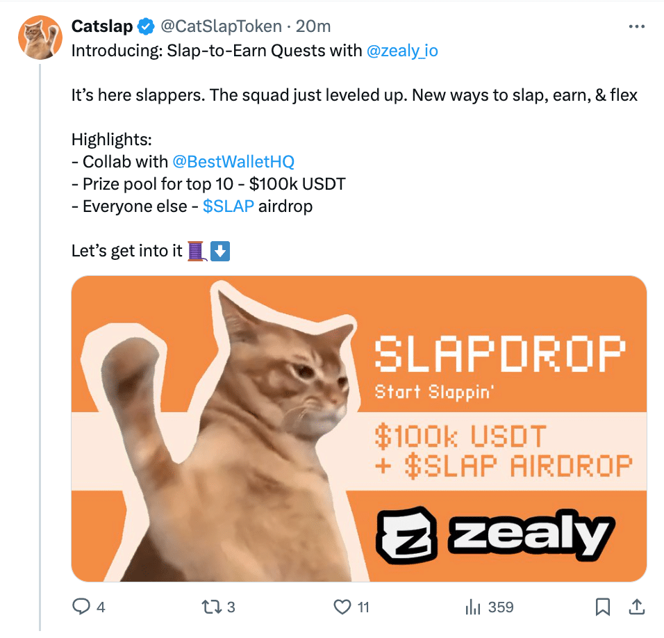 Catslap $0.01'e Ulaşacak mı? Slap-2-Earn Ödülleri ve Yaklaşan Airdrop ...