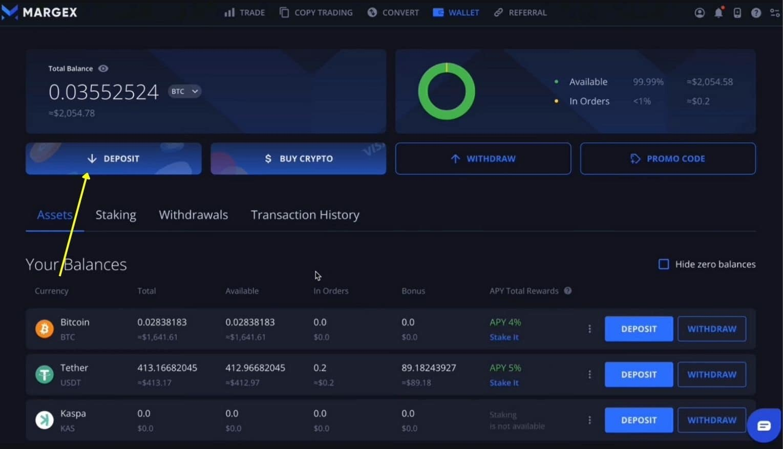Margex para yükleme