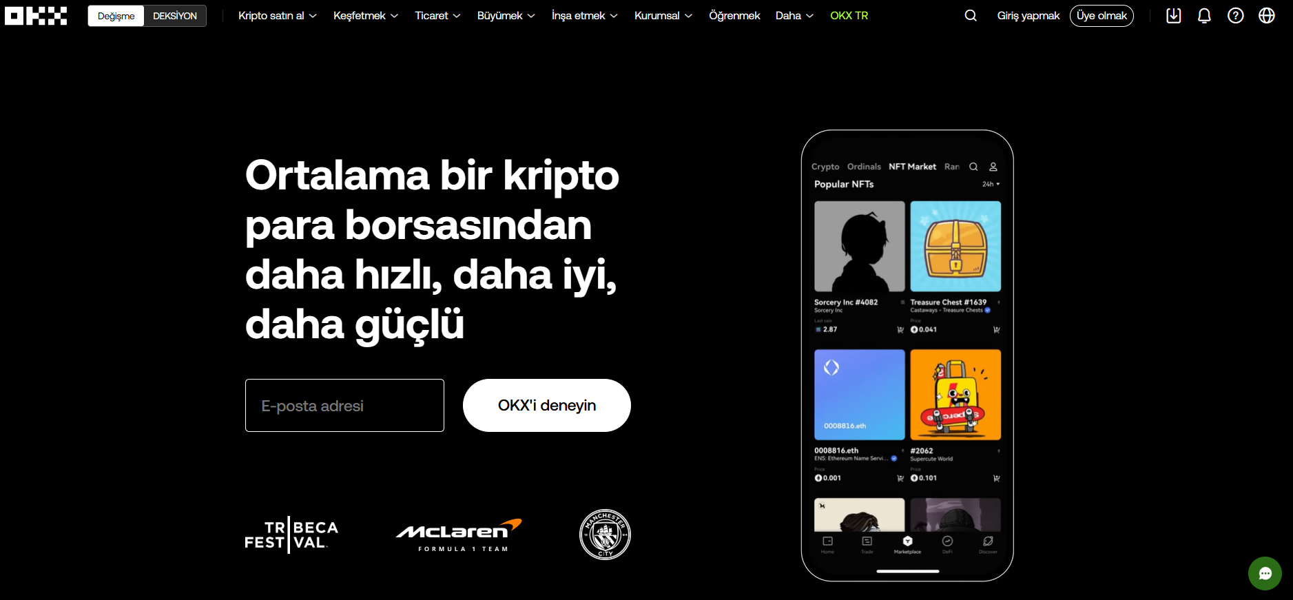OKX kripto para satın alma platformu