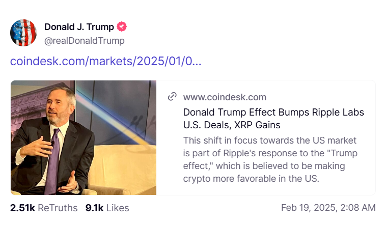 Trump’ın XRP Paylaşımı: Bu, Benimsenme ve Düzenleme İçin Ne Anlama Geliyor?