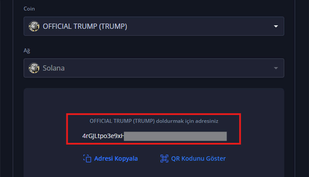 Margex Hesabına Official $TRUMP Meme Coin Yatırma