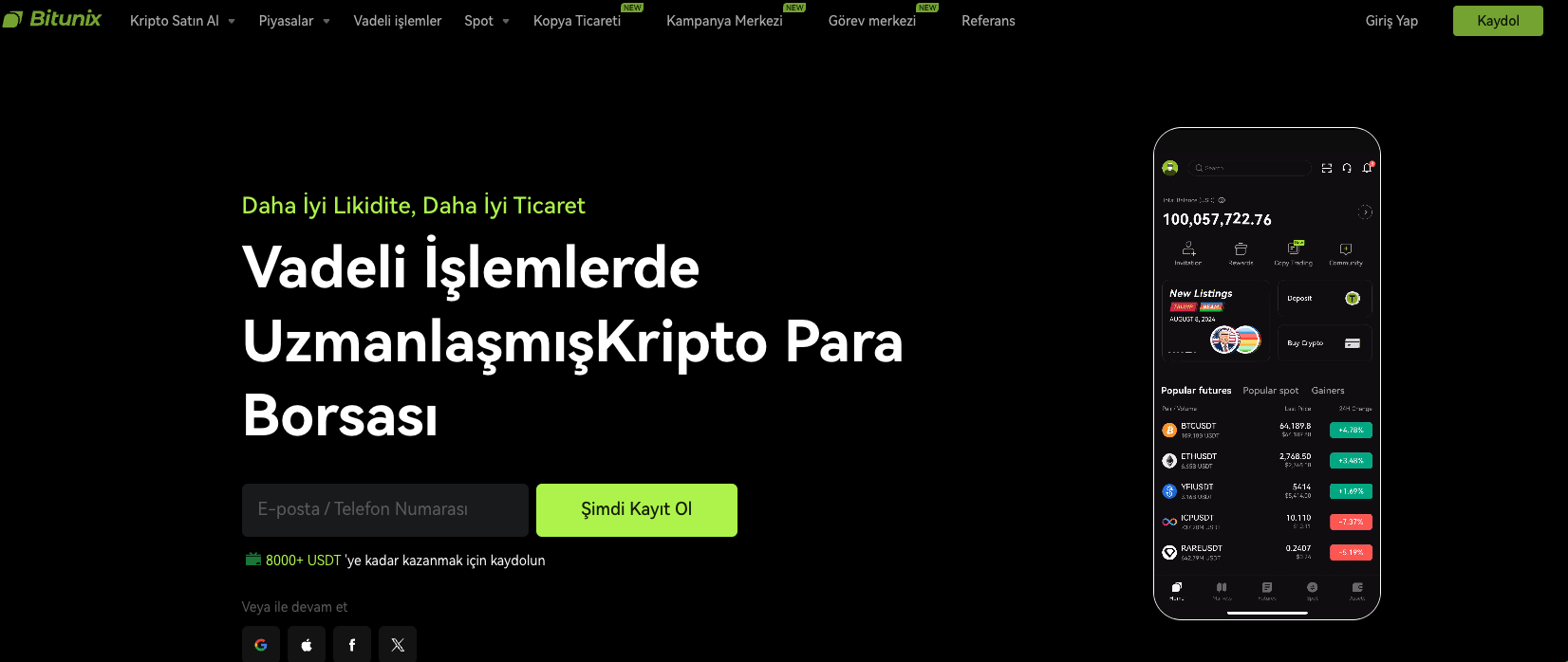 kimlik doğrulama istemeyen kripto borsaları - bitunix