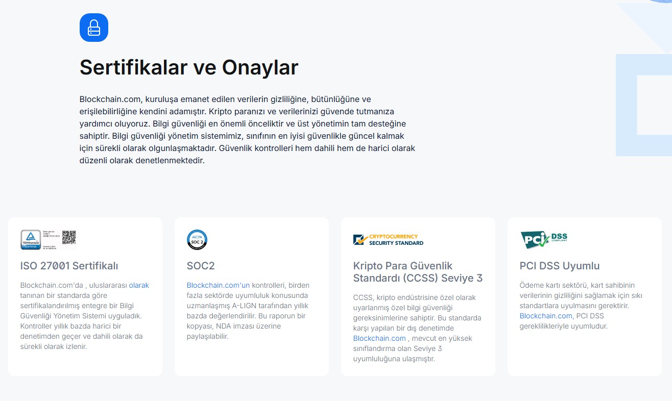 Blockchain Cüzdan Güvenilir mi? Desteklenen Sertifikalar