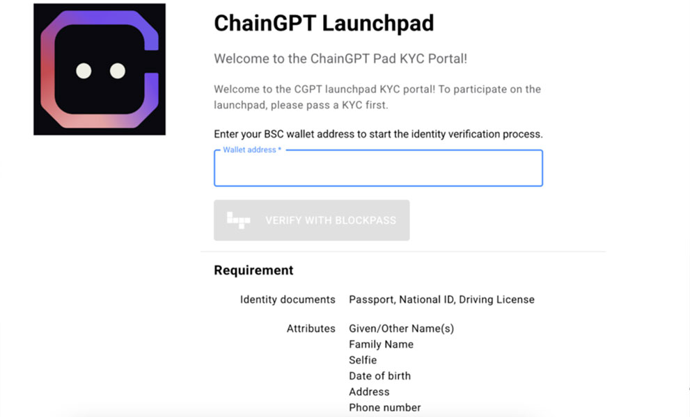 ChainGPT Launchpad İncelemesi - KYC Kimlik Doğrulama Gereksinimleri