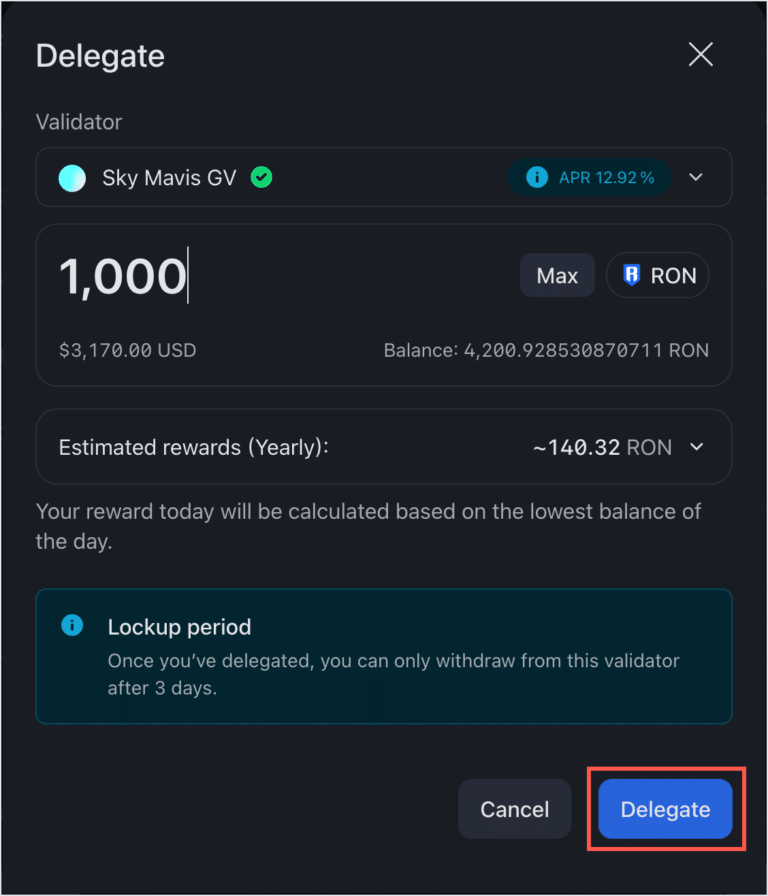 Ronin Stake Etme - Platform Önerisi: Ronin Web Sitesi