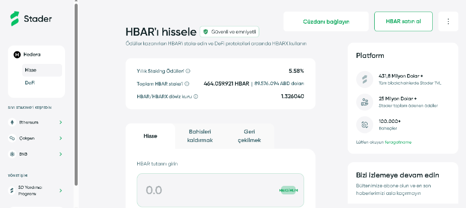 stader ile hedera nasıl stake edilir