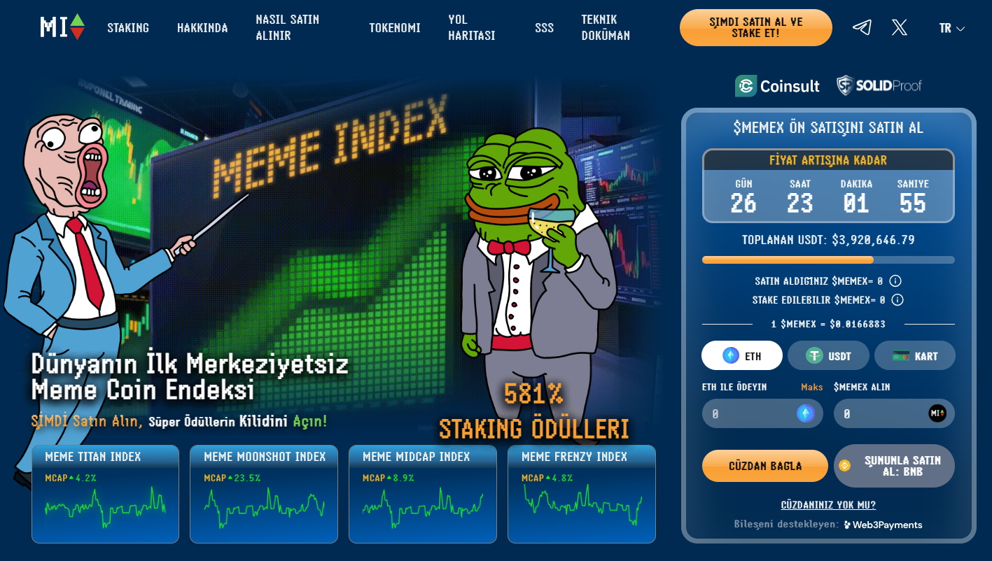 meme index ön satışı